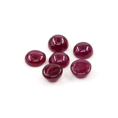 Natural Bangkok Ruby Calibrated Cabochon Rounds | 9mm & 10mm