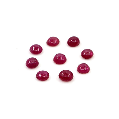 Natural Bangkok Ruby Calibrated Cabochon Rounds | 3mm & 3.5mm