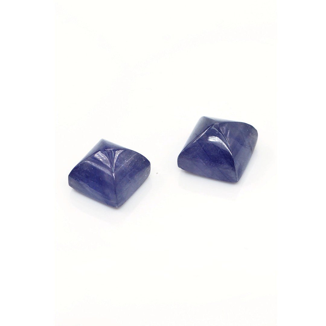 Natural Bangkok Blue Sapphire Calibrated Cabochon Squares | 9mm & 10mm