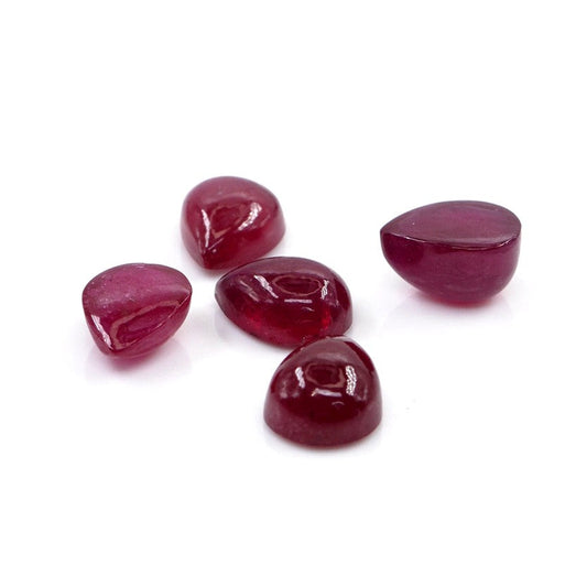 Natural Bangkok Ruby Calibrated Cabochon Pears | 5x7mm & 6x8mm