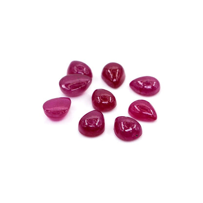 Natural Bangkok Ruby Calibrated Cabochon Pears | 5x7mm & 6x8mm