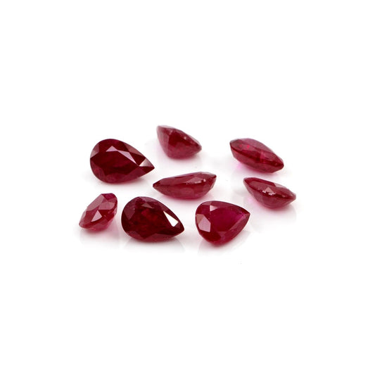 Natural Untreated Mozambique Ruby Calibrated Pears | 3x5mm & 4x6mm