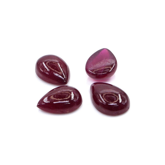 Natural Bangkok Ruby Calibrated Cabochon Pears | 7x9mm & 8x10mm