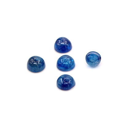 Natural Bangkok Blue Sapphire Calibrated Cabochon Rounds | 5mm & 6mm