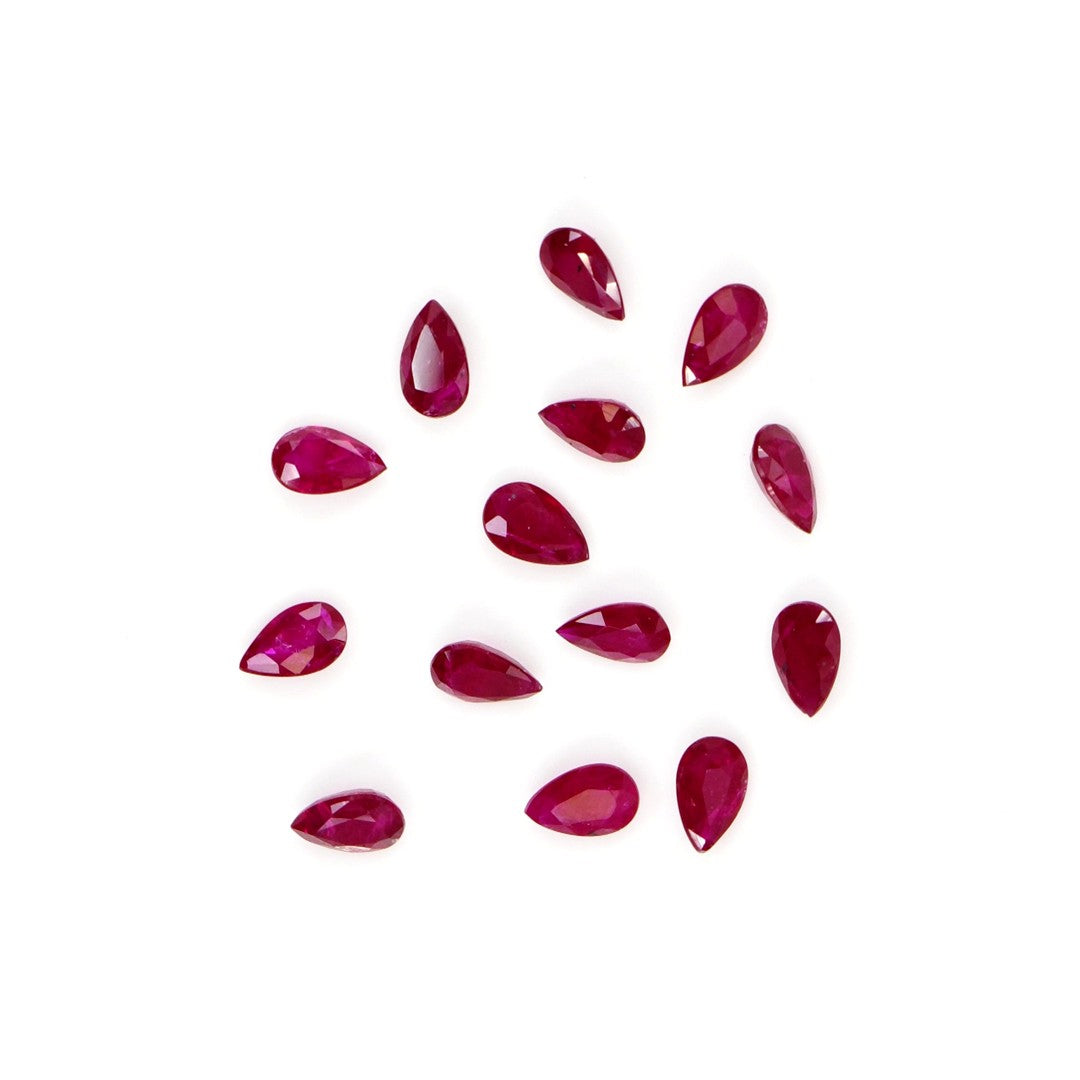 Natural Untreated Mozambique Ruby Calibrated Pears | 3x5mm & 4x6mm