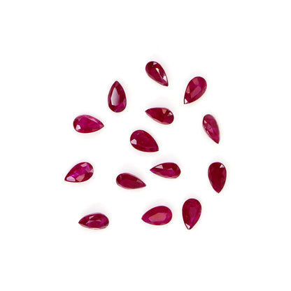Natural Untreated Mozambique Ruby Calibrated Pears | 3x5mm & 4x6mm