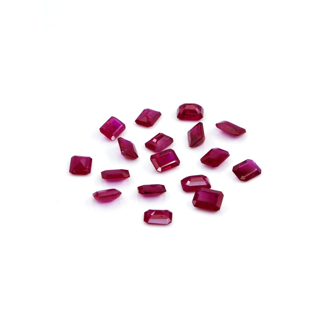 Natural Untreated Mozambique Ruby Calibrated Octagons | 3x4mm & 4x5mm