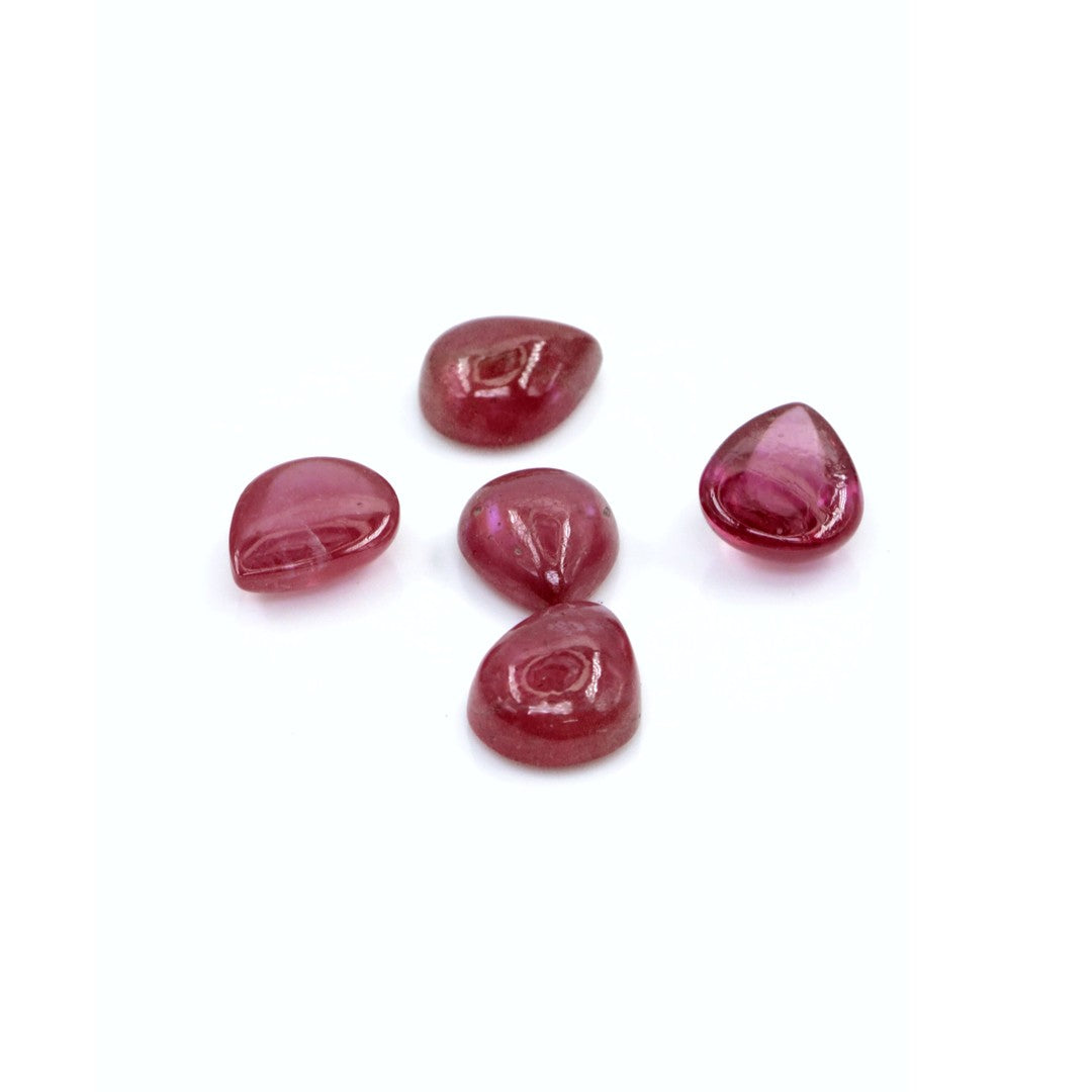 Natural Bangkok Ruby Calibrated Cabochon Pears | 7x9mm & 8x10mm
