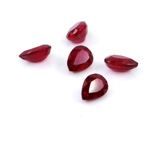 Natural Bangkok Ruby Calibrated Pears | 6x7mm & 7x8mm