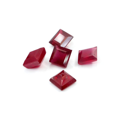 Natural Bangkok Ruby Calibrated Squares | 8mm & 9mm