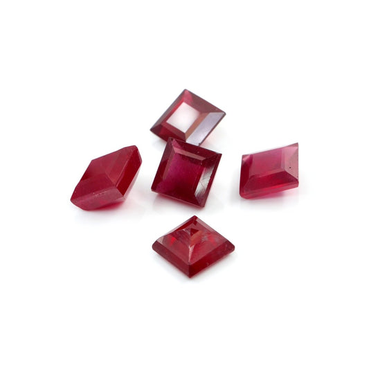 Natural Bangkok Ruby Calibrated Squares | 8mm & 9mm