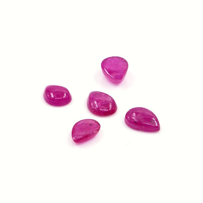 Natural Bangkok Ruby Calibrated Cabochon Pears | 3x5mm & 4x6mm