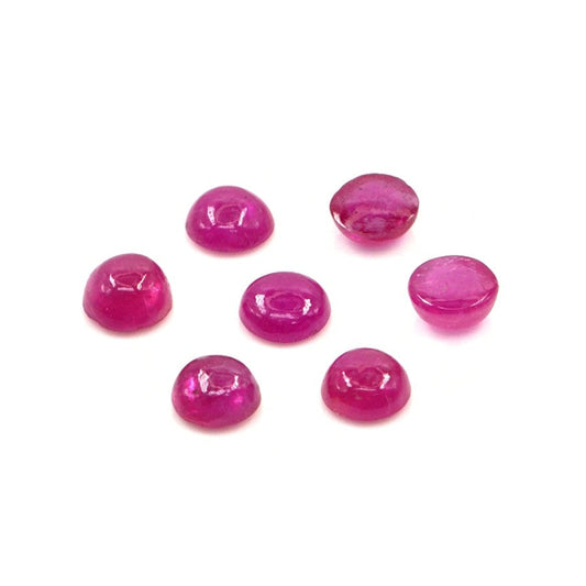 Natural Bangkok Ruby Calibrated Cabochon Rounds | 4mm & 4.5mm