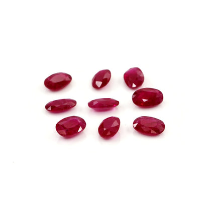 Natural Untreated Mozambique Ruby Calibrated Ovals | 3x5mm & 4x6mm