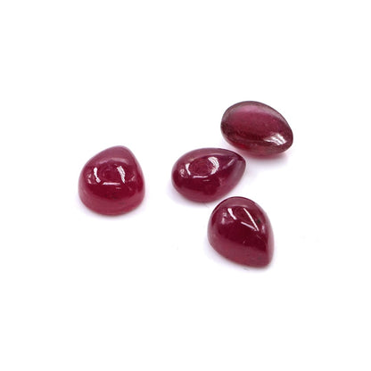 Natural Bangkok Ruby Calibrated Cabochon Pears | 7x9mm & 8x10mm