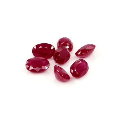 Natural Untreated Mozambique Ruby Calibrated Ovals | 3x5mm & 4x6mm