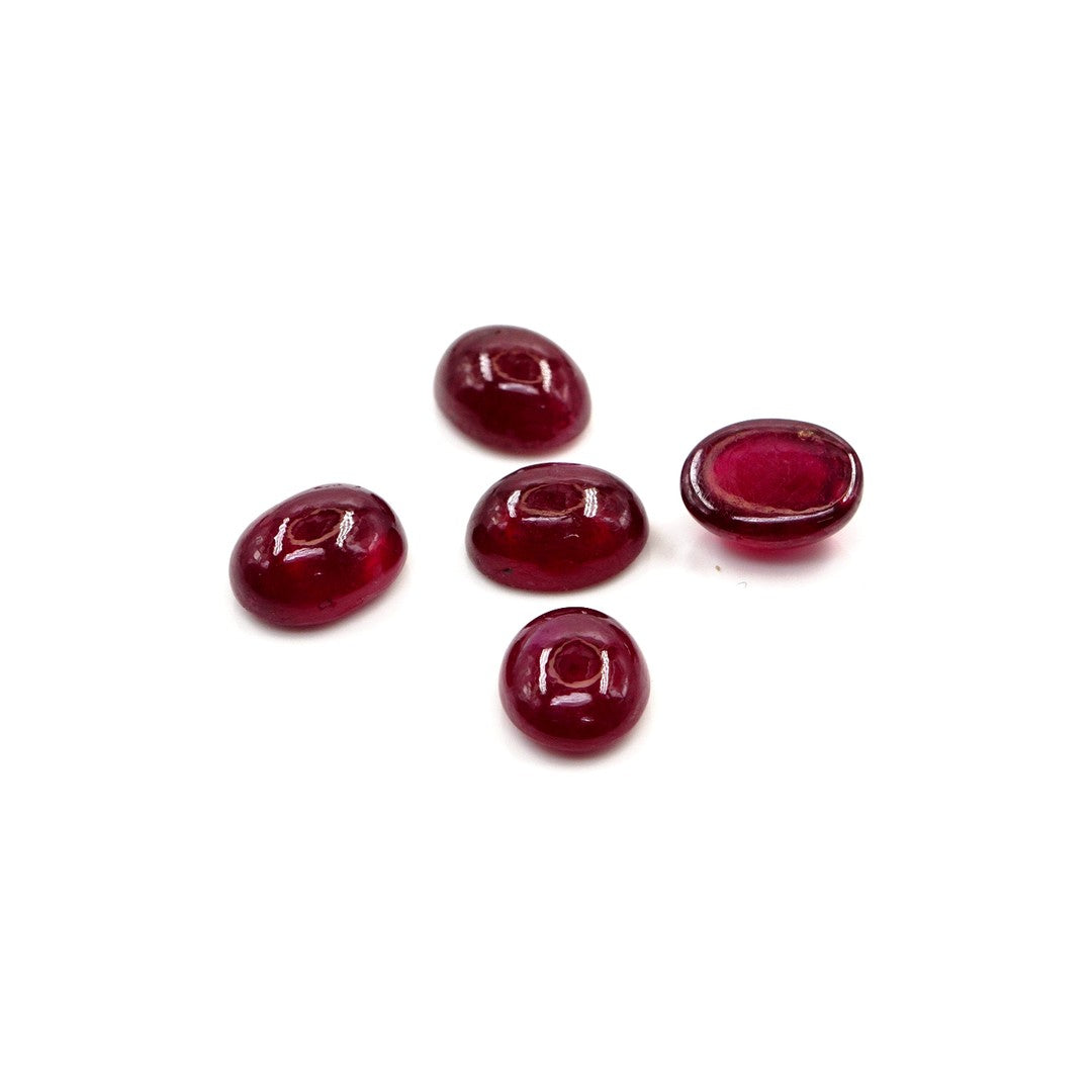 Natural Bangkok Ruby Calibrated Cabochon Ovals | 7x9mm & 8x10mm