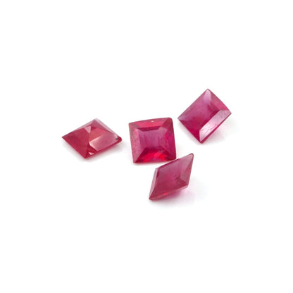 Natural Bangkok Ruby Calibrated Squares | 4mm & 5mm