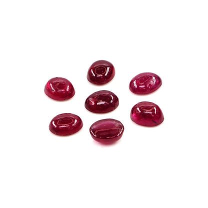 Natural Bangkok Ruby Calibrated Cabochon Ovals | 3x4mm & 4x5mm
