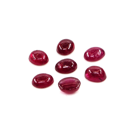 Natural Bangkok Ruby Calibrated Cabochon Ovals | 3x4mm & 4x5mm