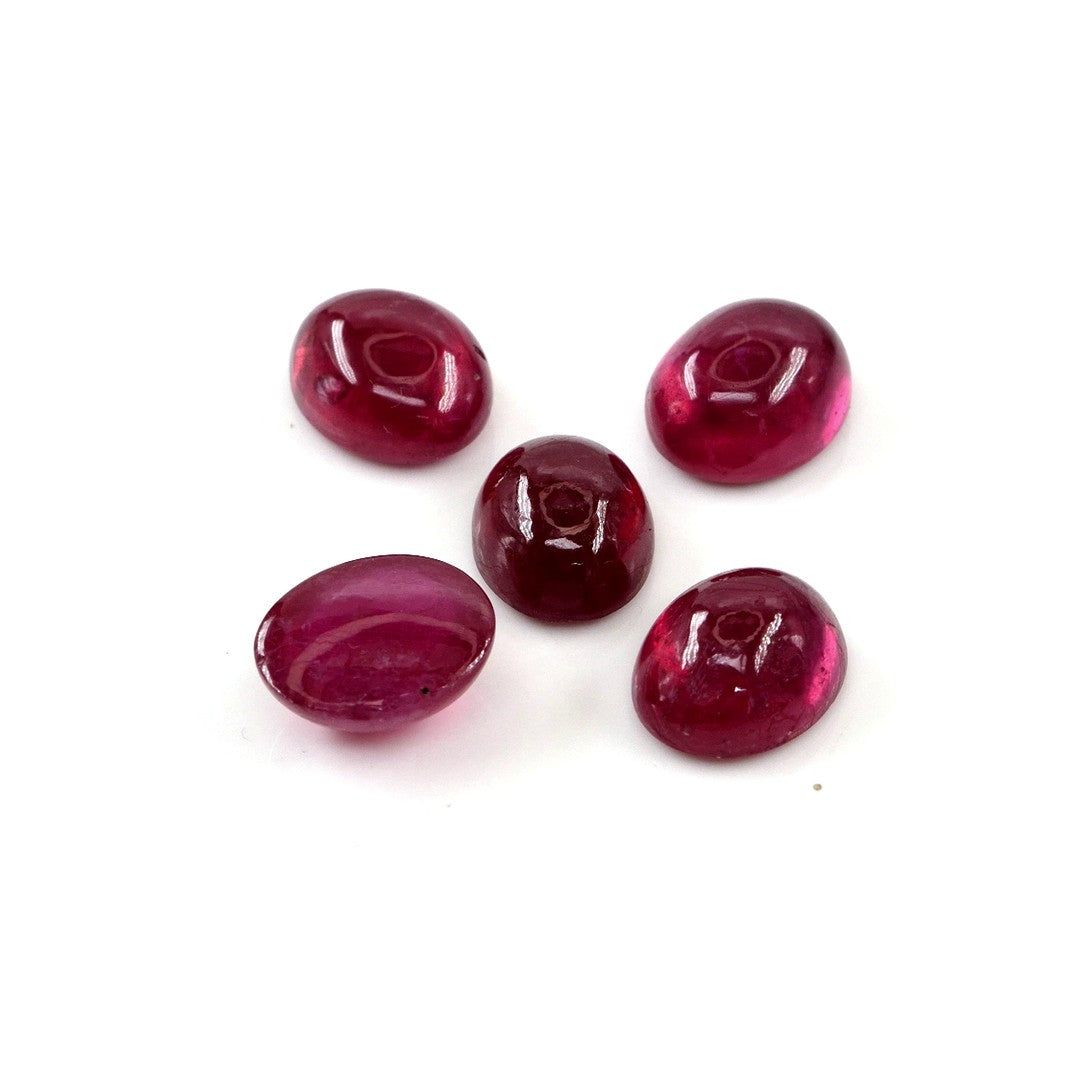 Natural Bangkok Ruby Calibrated Cabochon Ovals | 7x9mm & 8x10mm