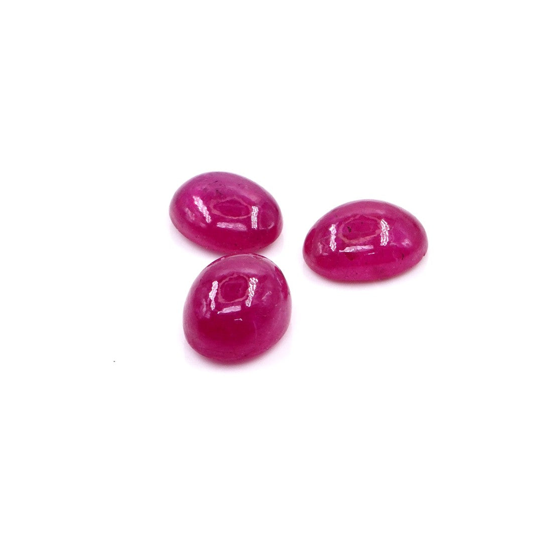 Natural Bangkok Ruby Calibrated Cabochon Ovals | 7x9mm & 8x10mm