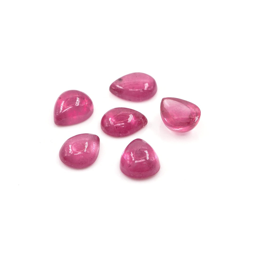 Natural Bangkok Ruby Calibrated Cabochon Pears | 5x7mm & 6x8mm
