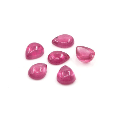 Natural Bangkok Ruby Calibrated Cabochon Pears | 5x7mm & 6x8mm