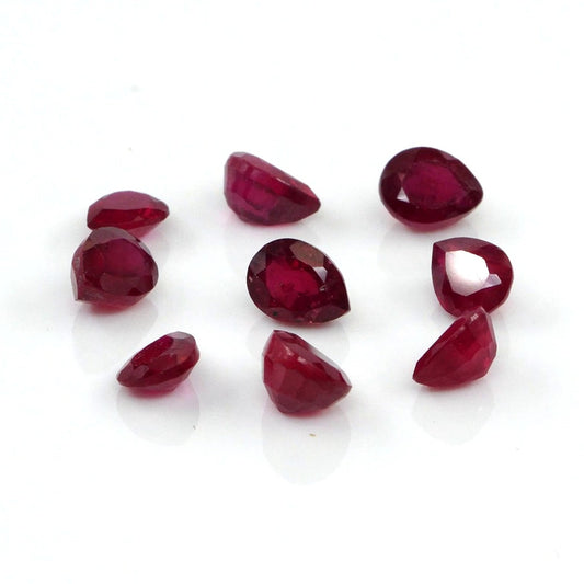 Natural Bangkok Ruby Calibrated Pears | 3x4mm & 4x5mm