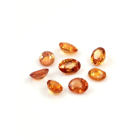Natural Untreated Bangkok Orange Sapphire Calibrated Ovals | 3x4mm & 4x5mm