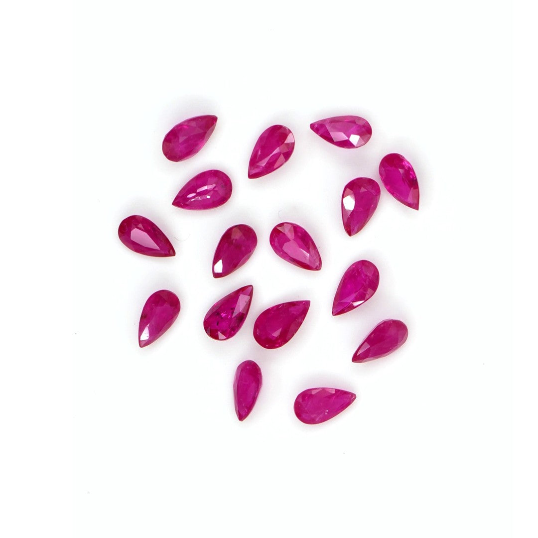Natural Untreated Mozambique Ruby Calibrated Pears | 3x5mm & 4x6mm