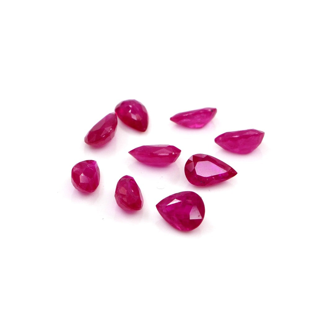 Natural Untreated Mozambique Ruby Calibrated Pears | 3x5mm & 4x6mm