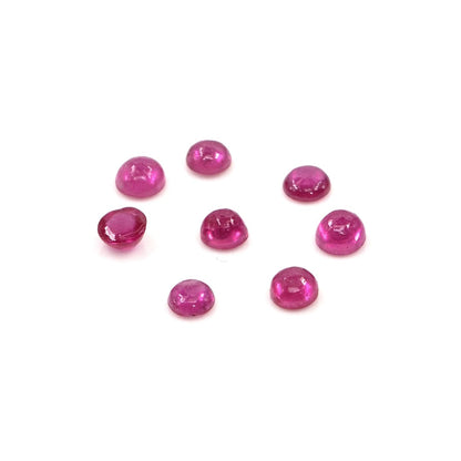 Natural Bangkok Ruby Calibrated Cabochon Rounds | 3mm & 3.5mm