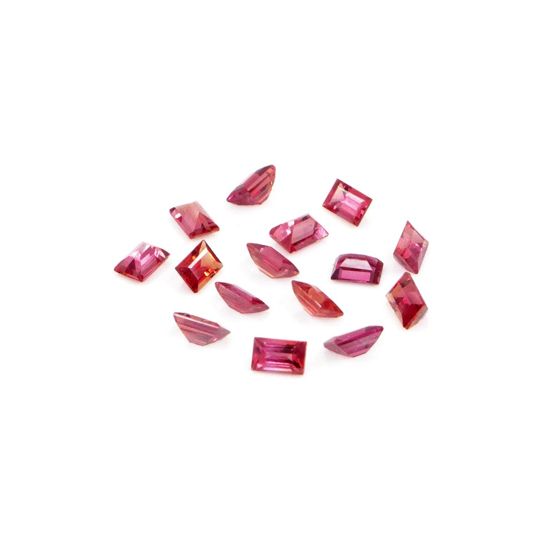 Natural Untreated Padparadascha Sapphire Calibrated Baguettes | 3x4mm & 4x5mm