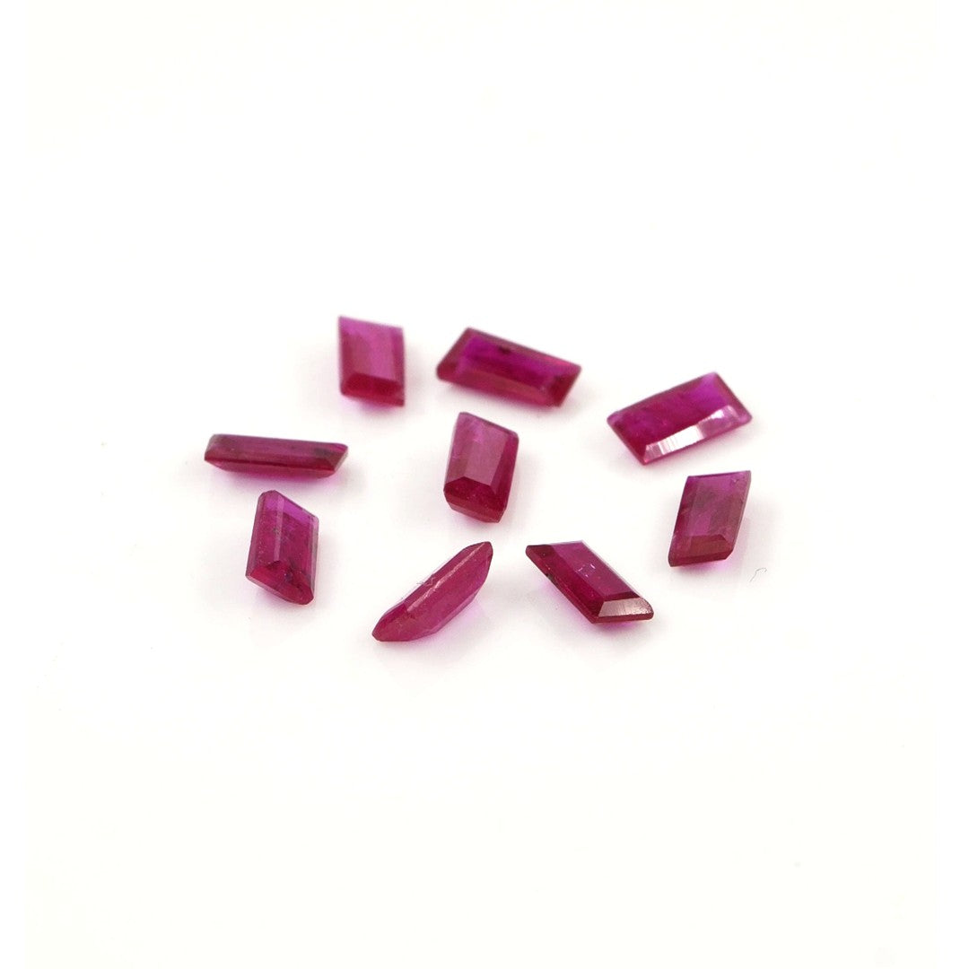 Natural Untreated Mozambique Ruby Calibrated Baguettes | 2x4mm & 2.5x5mm