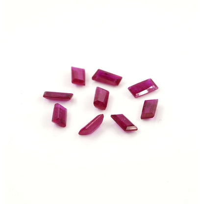 Natural Untreated Mozambique Ruby Calibrated Baguettes | 2x4mm & 2.5x5mm
