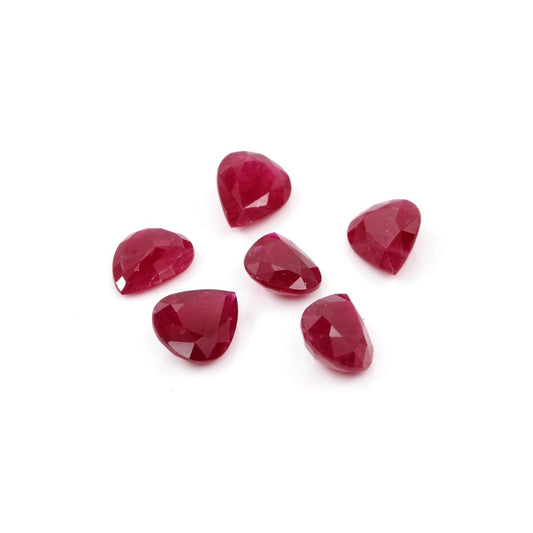Natural Untreated Mozambique Ruby Calibrated Pears | 5x7mm & 6x8mm