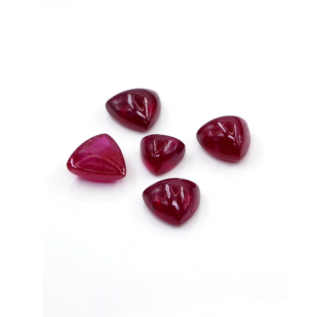 Natural Bangkok Ruby Calibrated Cabochon Trillions | 4mm & 4.5mm