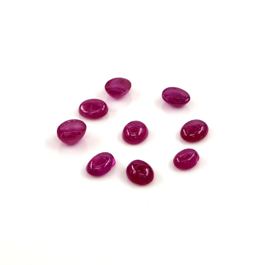 Natural Bangkok Ruby Calibrated Cabochon Ovals | 3x4mm & 4x5mm