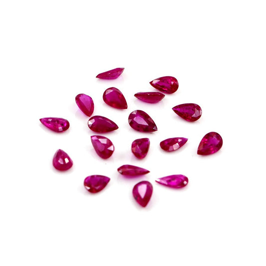 Natural Untreated Mozambique Ruby Calibrated Pears | 3x5mm & 4x6mm