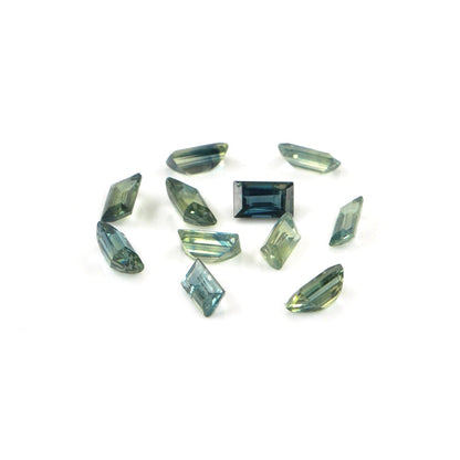 Natural Untreated Teal Sapphire Calibrated Baguettes | 2x3mm & 2x4mm