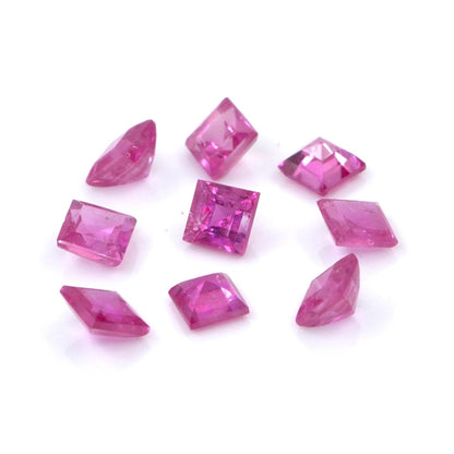 Natural Mozambique Ruby Calibrated Squares | 3mm & 3.5mm