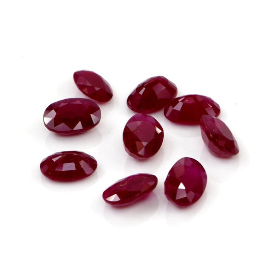 Natural Untreated Mozambique Ruby Calibrated Ovals | 3x5mm & 4x6mm
