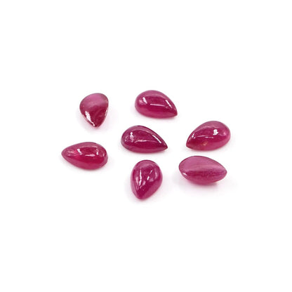 Natural Bangkok Ruby Calibrated Cabochon Pears | 5x8mm & 6x9mm