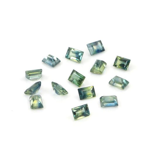 Natural Untreated Teal Sapphire Calibrated Baguettes | 2.5x5mm & 2x4mm
