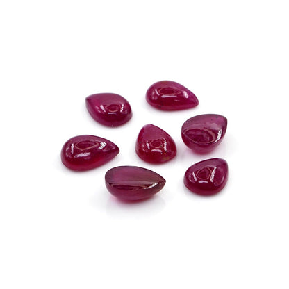 Natural Bangkok Ruby Calibrated Cabochon Pears | 7x9mm & 8x10mm