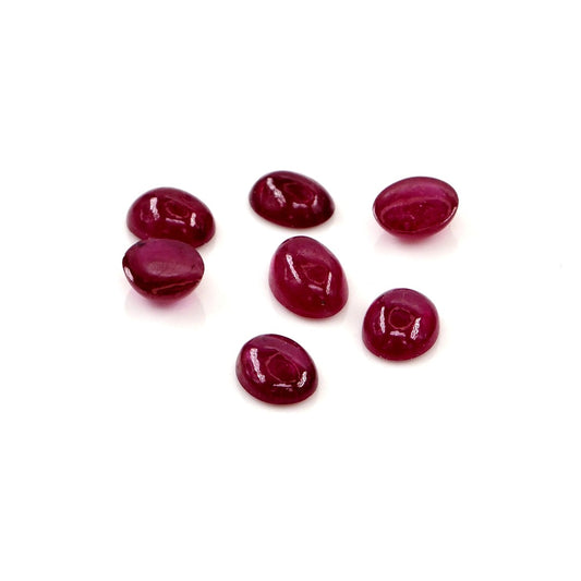Natural Bangkok Ruby Calibrated Cabochon Ovals | 3x4mm & 4x5mm