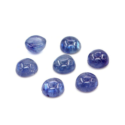 Natural Bangkok Blue Sapphire Calibrated Cabochon Rounds | 5mm & 6mm