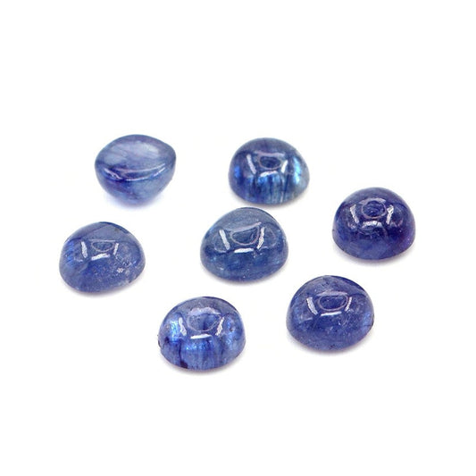Natural Bangkok Blue Sapphire Calibrated Cabochon Rounds | 5mm & 6mm