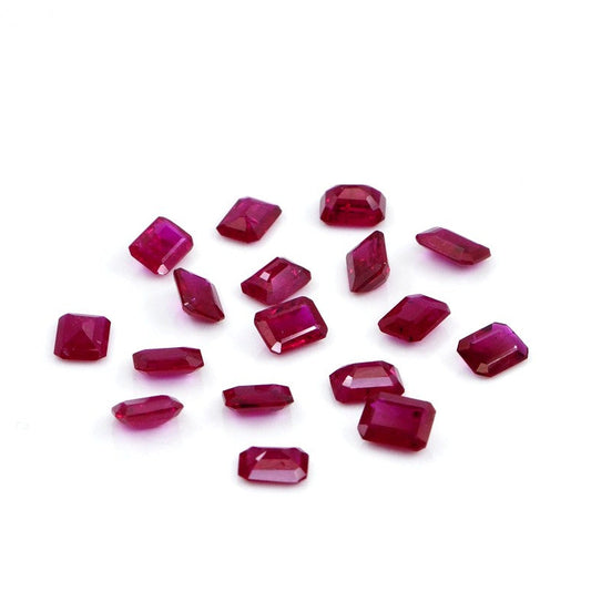 Natural Untreated Mozambique Ruby Calibrated Octagons | 3x4mm & 4x5mm